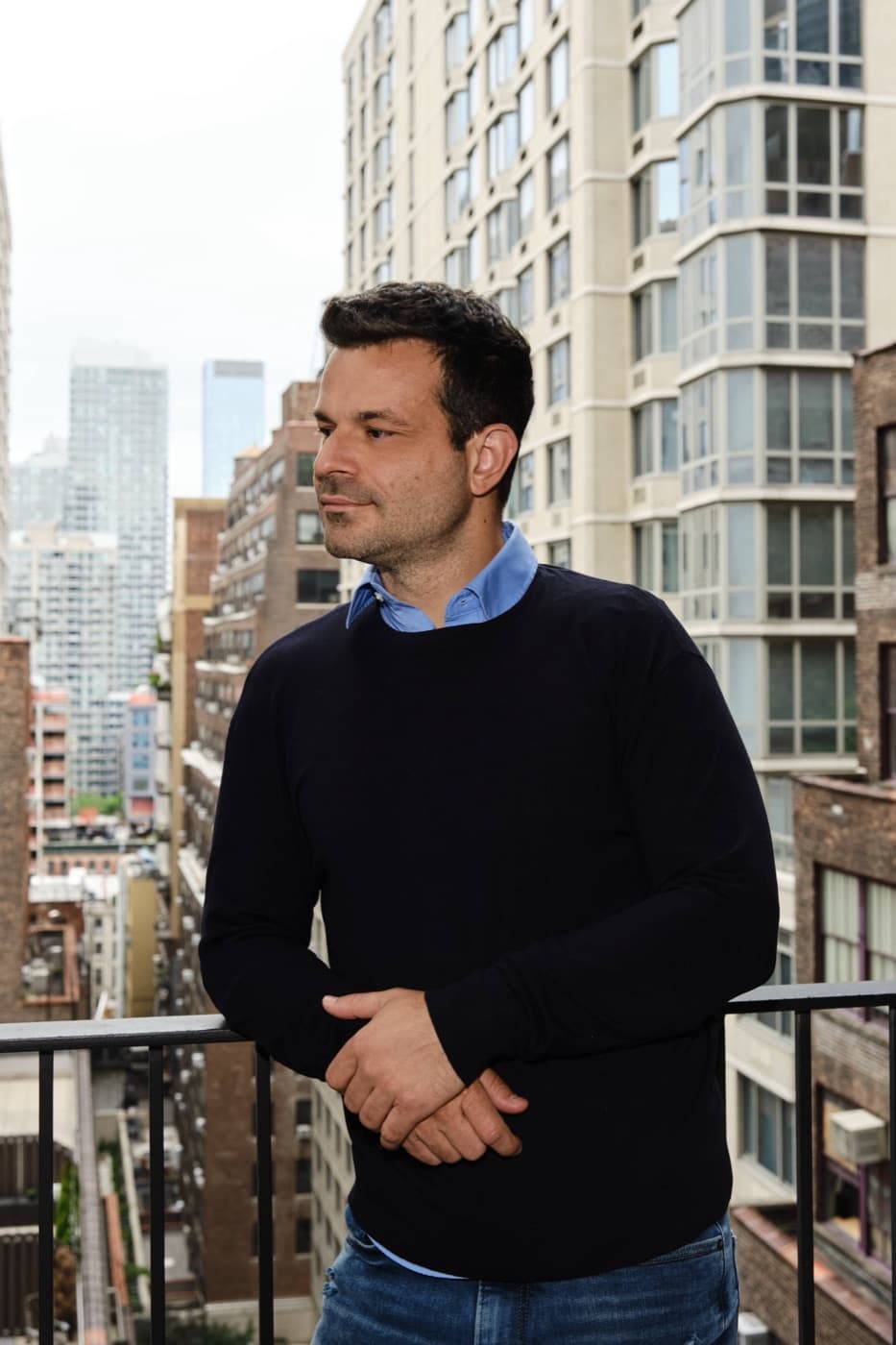 George Dimov, CPA on a Midtown Manhattan terrace near the firm's New York City office