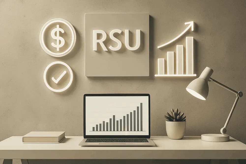 Illustration of double trigger RSU vesting and settlement